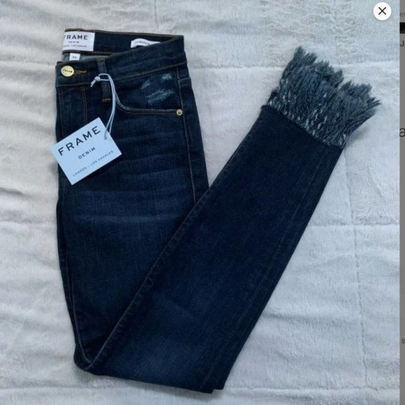 Frame Denim Denim - Frame Le Skinny DeJeanne Fringe Bottom Jeans